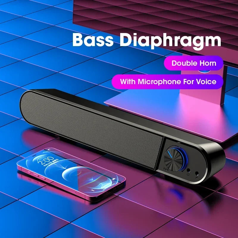 Hot Sale Computer Speakers Sound Box USB Wired High Quality Subwoofer Sound Bar for Tv PC Laptop Phone MP4 Reg Led Light