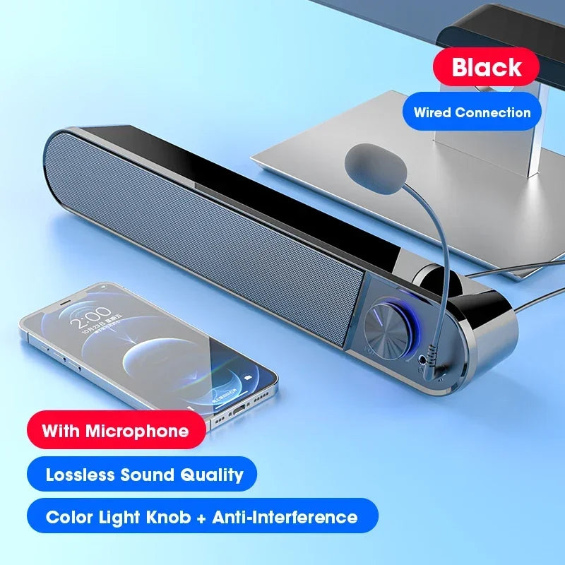 Hot Sale Computer Speakers Sound Box USB Wired High Quality Subwoofer Sound Bar for Tv PC Laptop Phone MP4 Reg Led Light