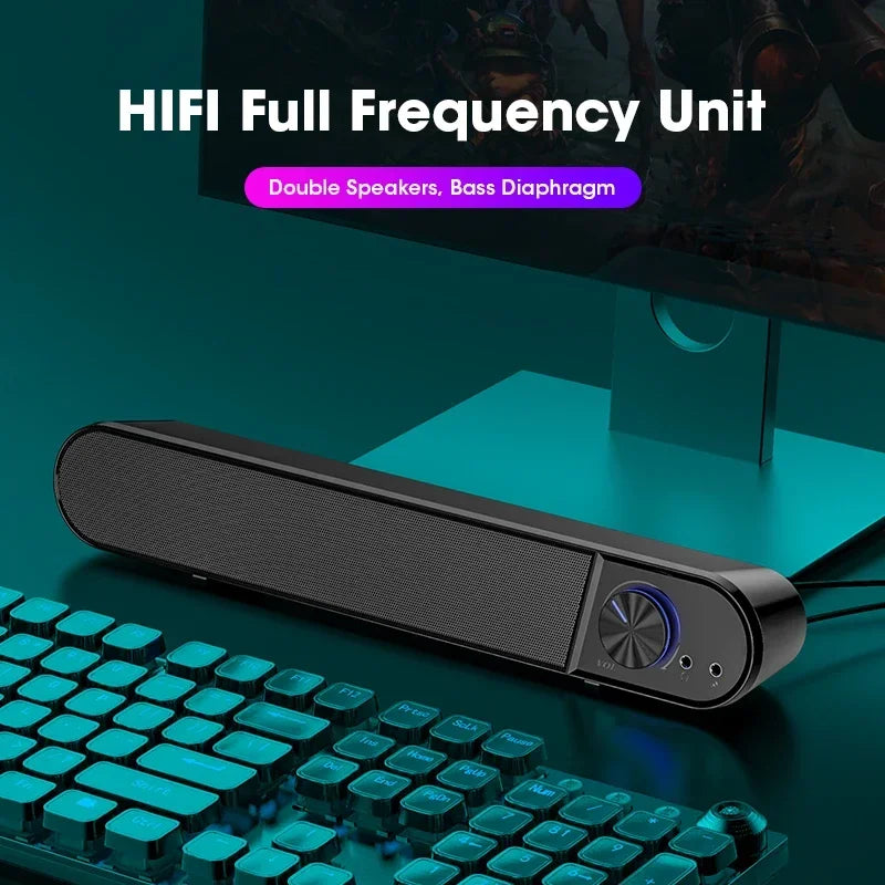 Hot Sale Computer Speakers Sound Box USB Wired High Quality Subwoofer Sound Bar for Tv PC Laptop Phone MP4 Reg Led Light