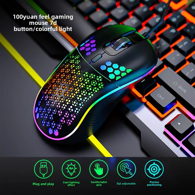 K320 wired gaming keyboard and mouse suit for business office and e-sports games