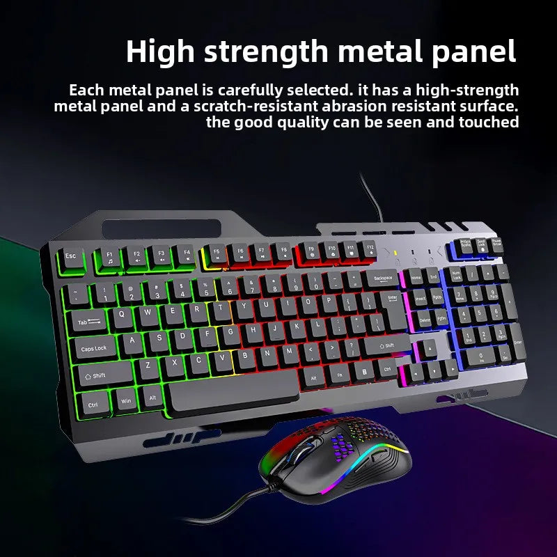 K320 wired gaming keyboard and mouse suit for business office and e-sports games
