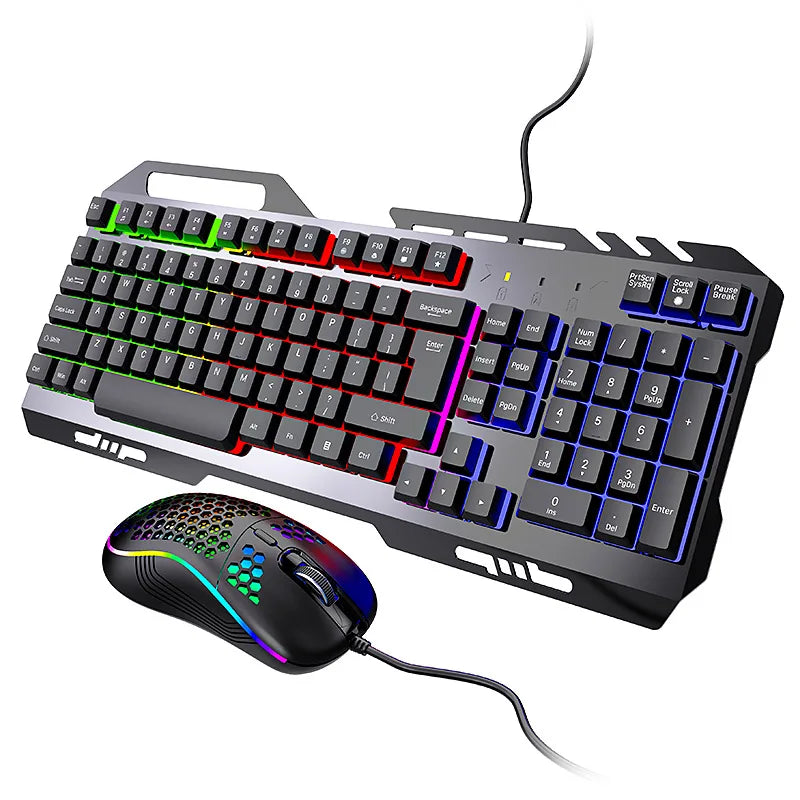 K320 wired gaming keyboard and mouse suit for business office and e-sports games