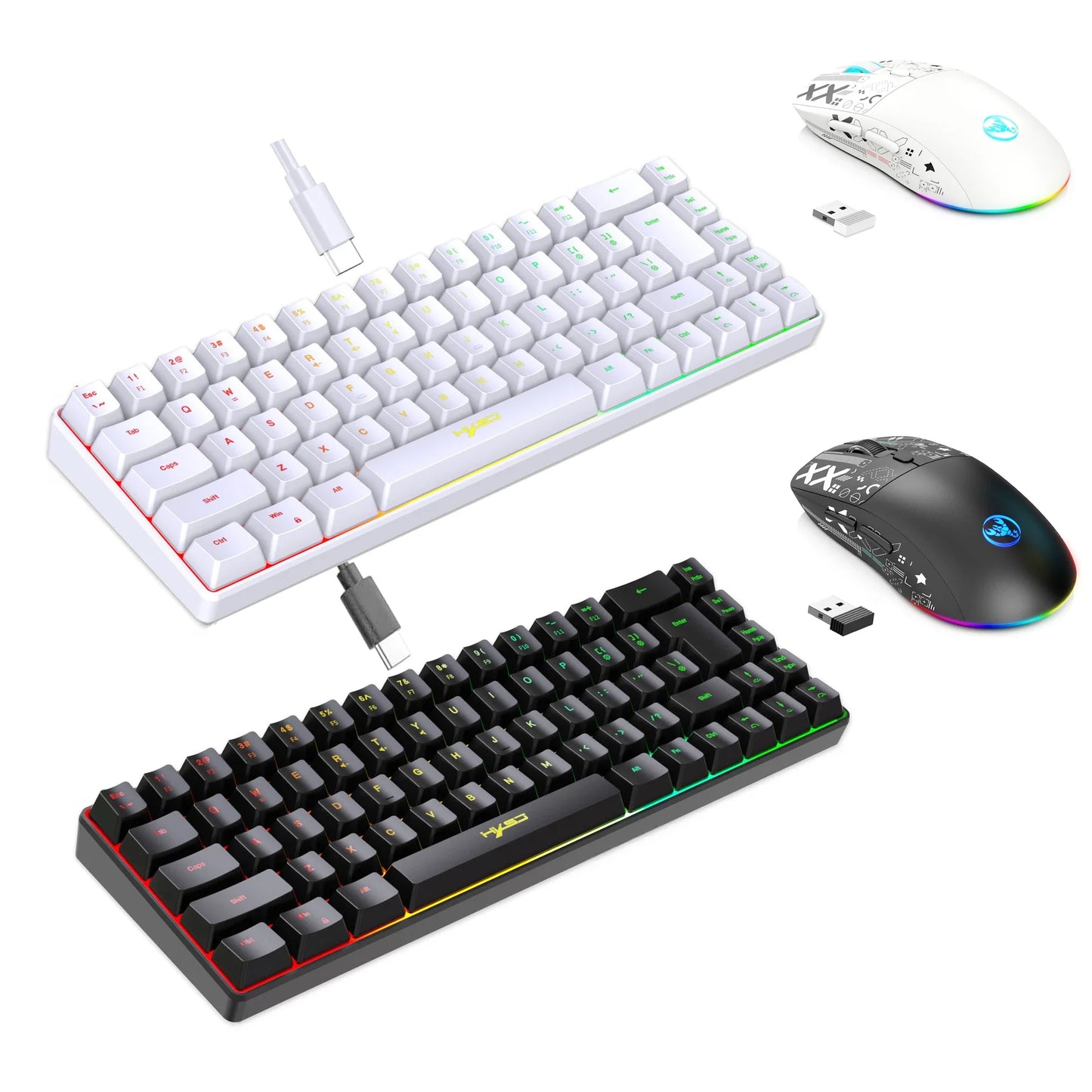 Keyboard and mouse combo backlight kit gamer white key board offers combo computer wired keyboards mouses home office teclado