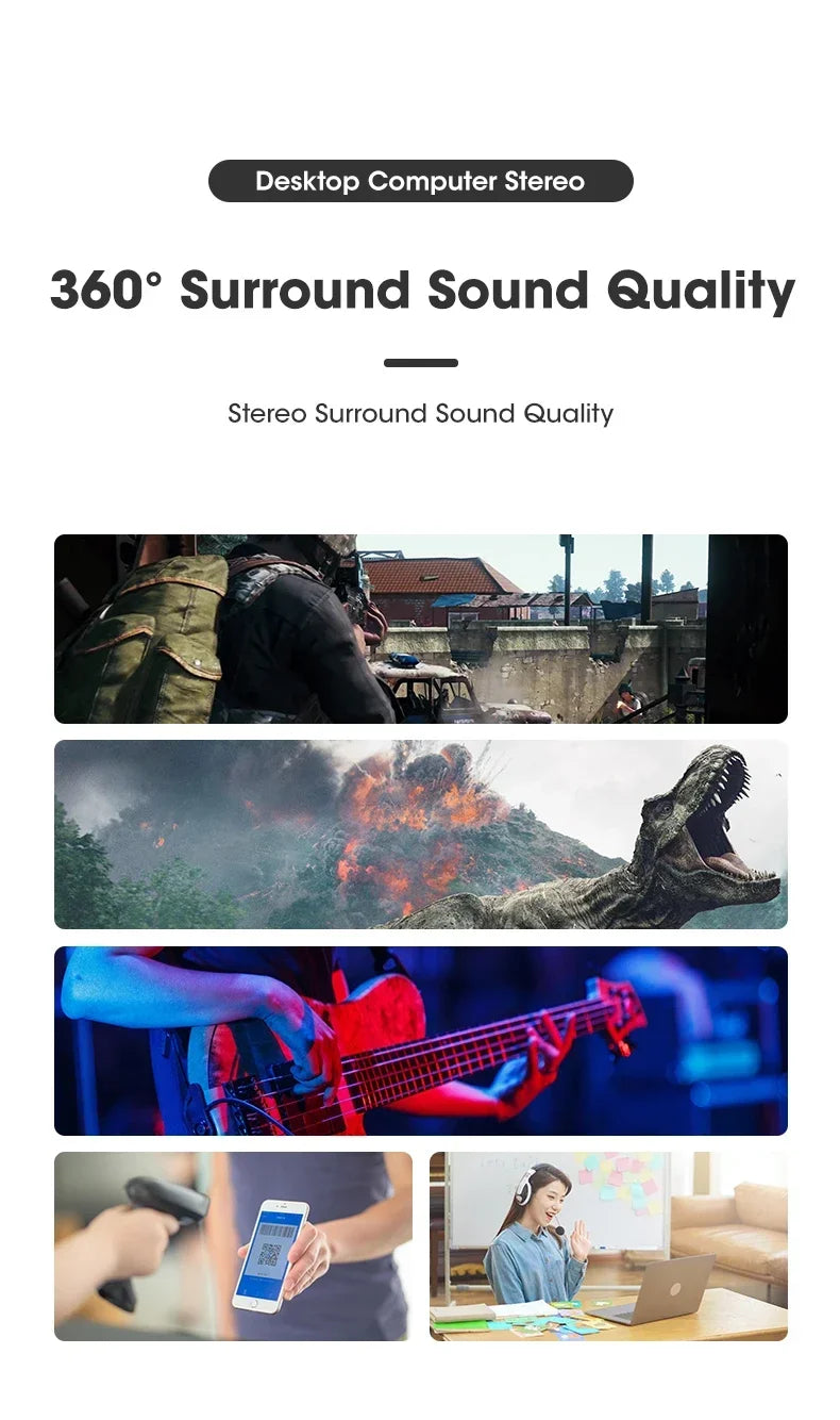 Hot Sale Computer Speakers Sound Box USB Wired High Quality Subwoofer Sound Bar for Tv PC Laptop Phone MP4 Reg Led Light