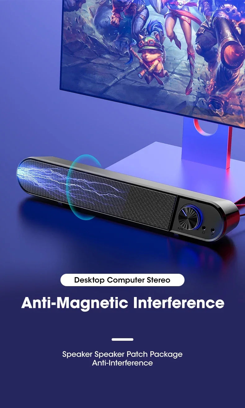 Hot Sale Computer Speakers Sound Box USB Wired High Quality Subwoofer Sound Bar for Tv PC Laptop Phone MP4 Reg Led Light