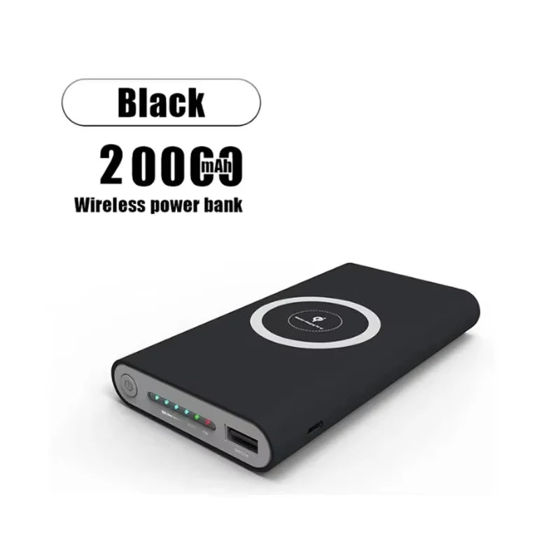 Wireless Power Bank 20000mAh Two-way Super-Fast Charging Power Bank Portable Type-c External Battery Pack Charger Universal