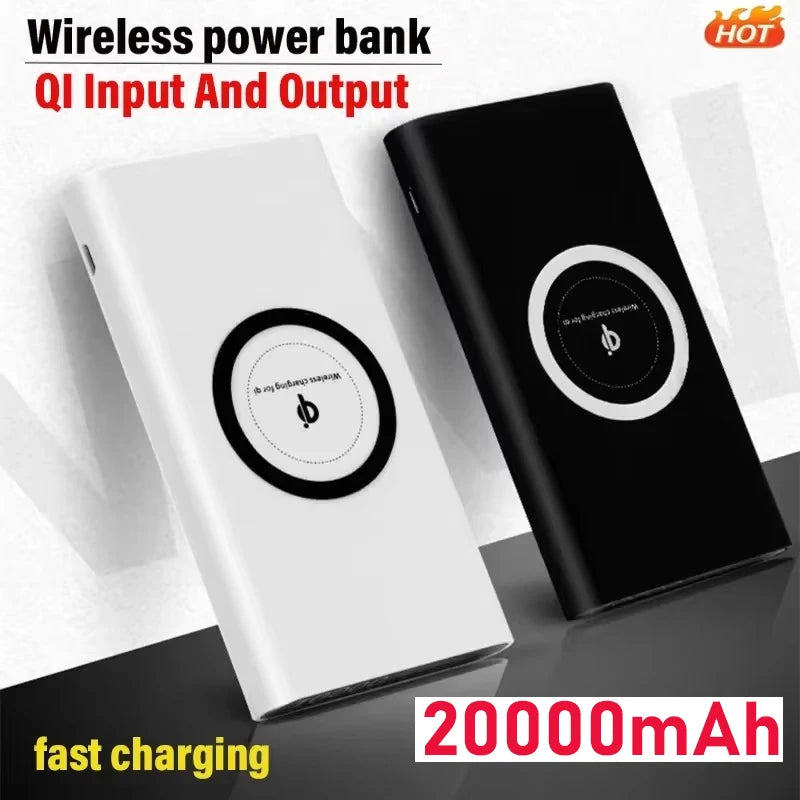 Wireless Power Bank 20000mAh Two-way Super-Fast Charging Power Bank Portable Type-c External Battery Pack Charger Universal