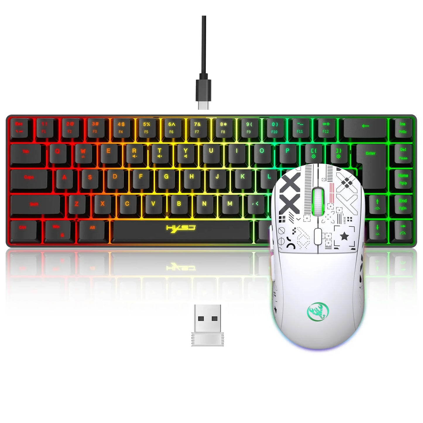 Keyboard and mouse combo backlight kit gamer white key board offers combo computer wired keyboards mouses home office teclado