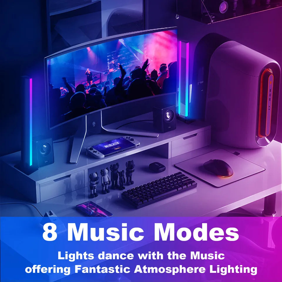 RGB LED Light A Pair Room Decor Abyss Lamp Bluetooth Ambient Night Light Desktop Mood Lighting for TV PC Gaming Christmas Gift
