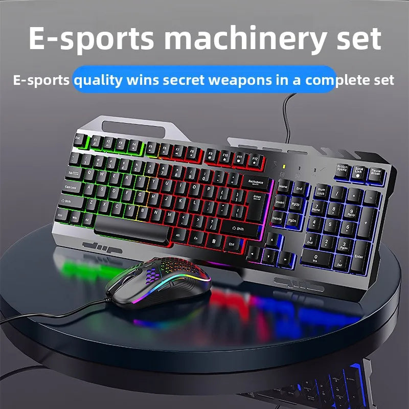 K320 wired gaming keyboard and mouse suit for business office and e-sports games
