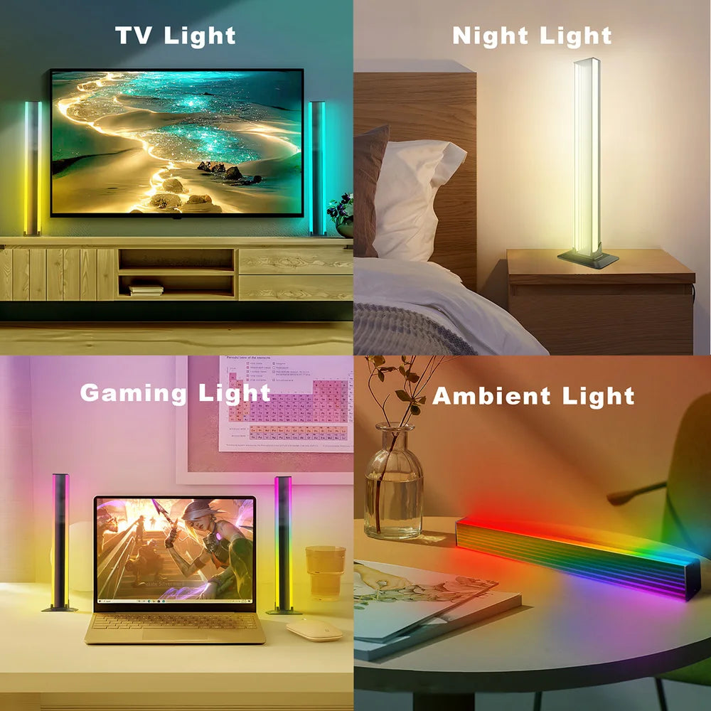 RGB LED Light A Pair Room Decor Abyss Lamp Bluetooth Ambient Night Light Desktop Mood Lighting for TV PC Gaming Christmas Gift