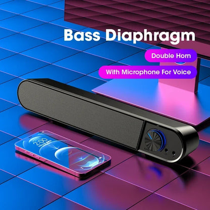 Hot Sale Computer Speakers Sound Box USB Wired High Quality Subwoofer Sound Bar for Tv PC Laptop Phone MP4 Reg Led Light