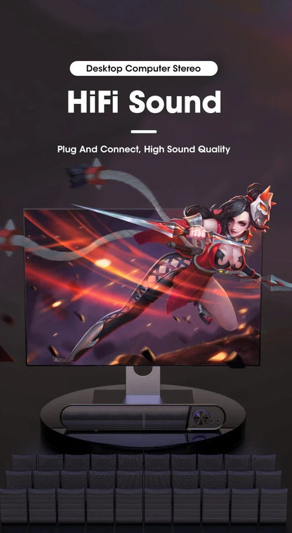 Hot Sale Computer Speakers Sound Box USB Wired High Quality Subwoofer Sound Bar for Tv PC Laptop Phone MP4 Reg Led Light