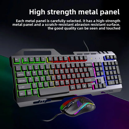 K320 wired gaming keyboard and mouse suit for business office and e-sports games