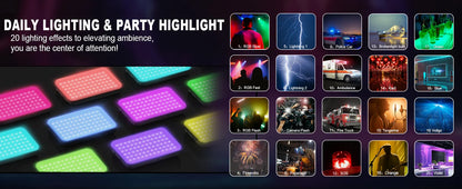 108 LED RGB Camera Light Full Color Output Video Light Kit Dimmable 2500K-9000K Bi-Color Panel Light CRI 95+ Rechargeable