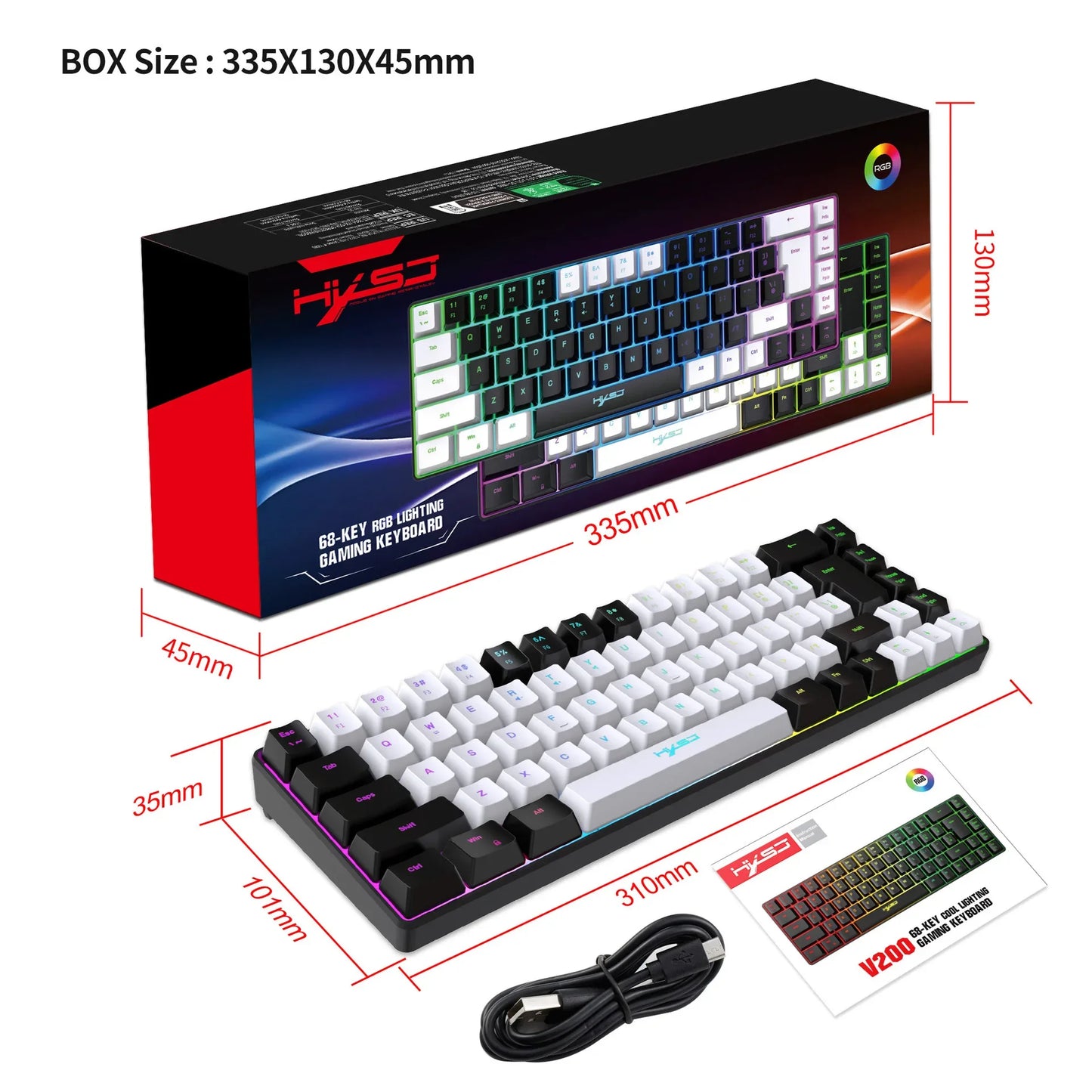 Keyboard and mouse combo backlight kit gamer white key board offers combo computer wired keyboards mouses home office teclado