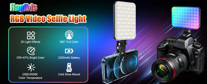 108 LED RGB Camera Light Full Color Output Video Light Kit Dimmable 2500K-9000K Bi-Color Panel Light CRI 95+ Rechargeable