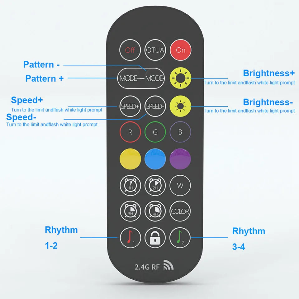 RGB LED Light A Pair Room Decor Abyss Lamp Bluetooth Ambient Night Light Desktop Mood Lighting for TV PC Gaming Christmas Gift