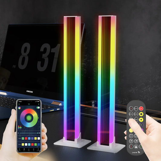 RGB LED Light A Pair Room Decor Abyss Lamp Bluetooth Ambient Night Light Desktop Mood Lighting for TV PC Gaming Christmas Gift