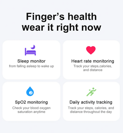 Smart Ring Multi-sports Modes Pedometer Fitness Tracker Health Monitoring IP68 Waterproof Military Grade Smart Ring