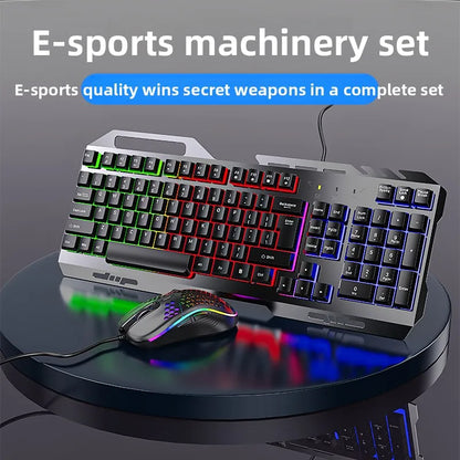 K320 wired gaming keyboard and mouse suit for business office and e-sports games