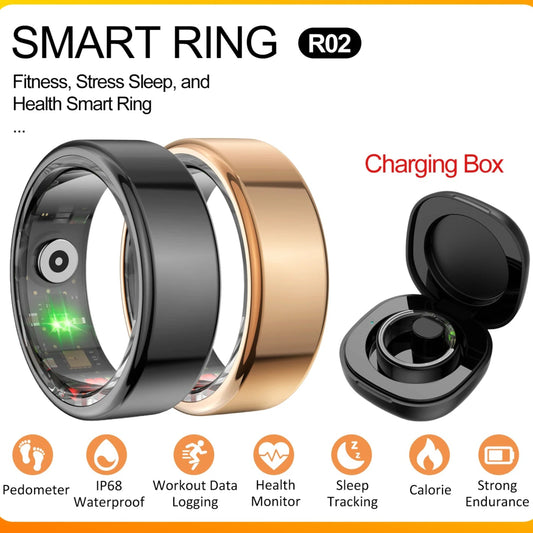 Smart Ring Multi-sports Modes Pedometer Fitness Tracker Health Monitoring IP68 Waterproof Military Grade Smart Ring