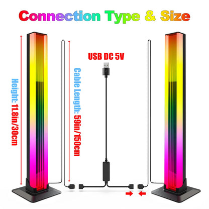 RGB LED Light A Pair Room Decor Abyss Lamp Bluetooth Ambient Night Light Desktop Mood Lighting for TV PC Gaming Christmas Gift